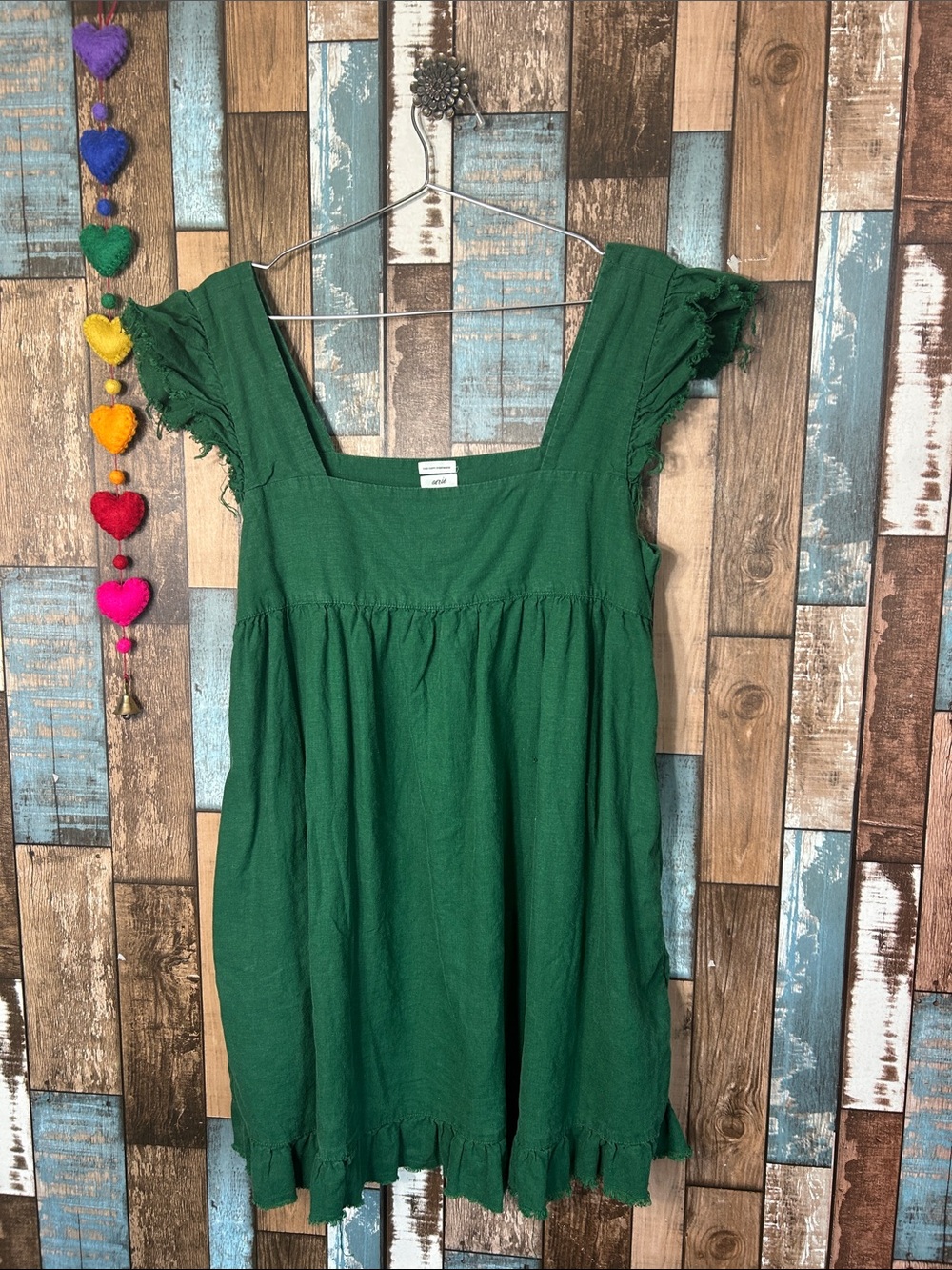GirEmerald Green Ruffle Sleeve Casual Dress